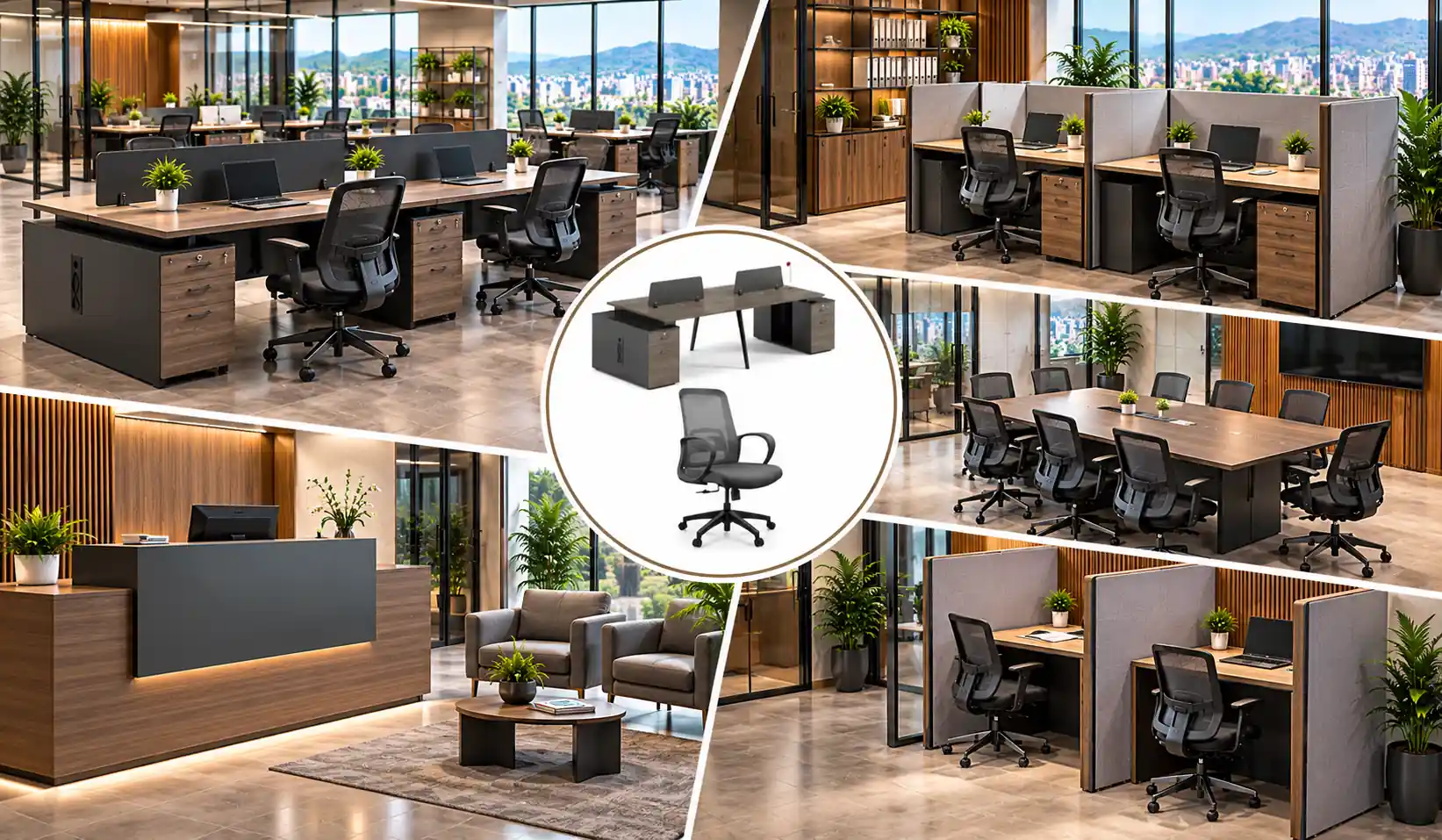 Modern Coworking Office Furniture Showcase