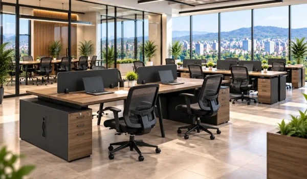 Modern Office with Panoramic City Views